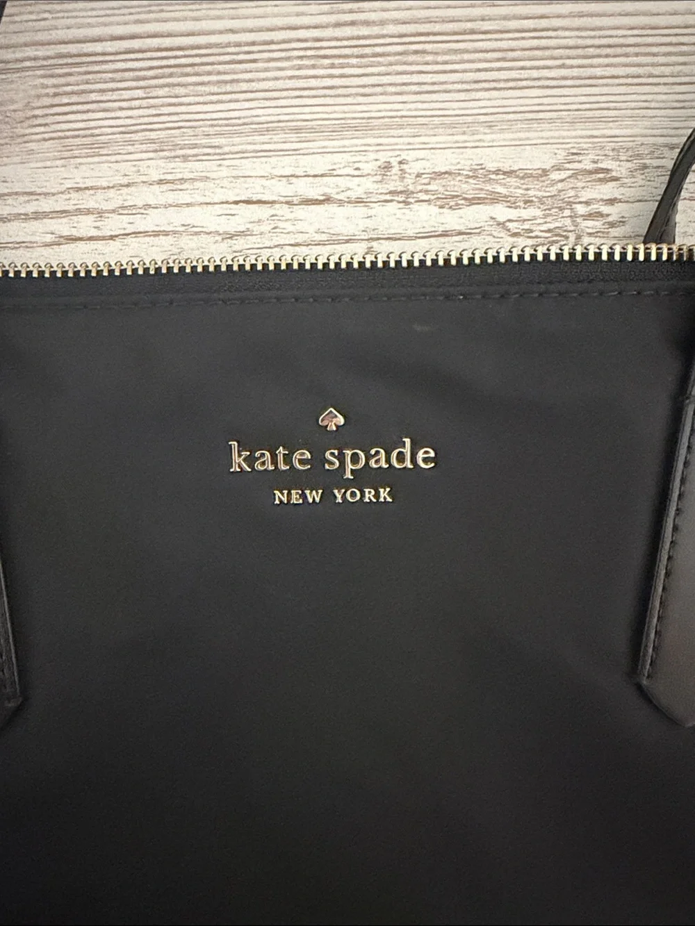 kate spade Black Nylon Zip-Top Tote